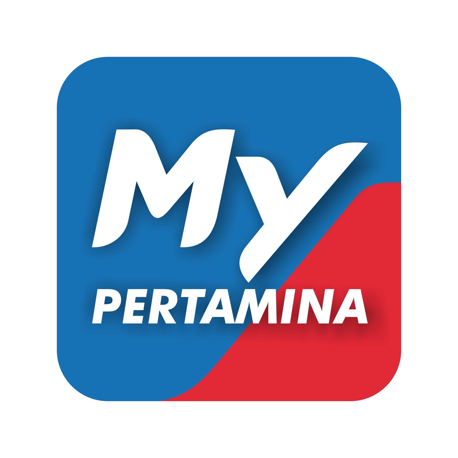 Logo Pertamina bergaya minimalis dengan huruf P berwarna merah dan biru